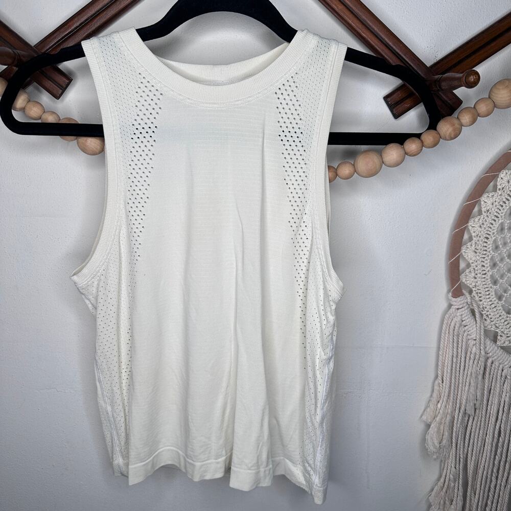 Lululemon White Breeze by Muscle Tank
